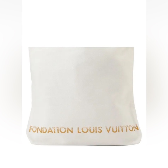 NEW~ Louis Vuitton ~ Fondation~ Cream & Tan Canvas Tote Bag ~ From Paris France - Picture 4 of 13